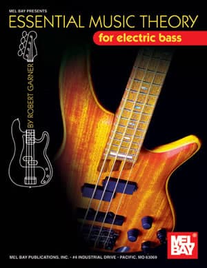 Mel Bay's ebook cover of Essential Music Theory for Electric Bass by Robert Garner